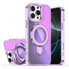 For iPhone 16 Pro Max Plating Gradient Discolor MagSafe Holder Phone Case(Clear Purple) - 1