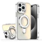 For iPhone 15 Pro Max Plating Gradient Discolor MagSafe Holder Phone Case(Transparent) - 1