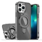 For iPhone 13 Pro Max Plating Gradient Discolor MagSafe Holder Phone Case(Clear Black) - 1