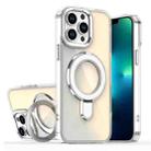 For iPhone 13 Pro Max Plating Gradient Discolor MagSafe Holder Phone Case(Transparent) - 1