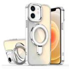 For iPhone 12 / 12 Pro Plating Gradient Discolor MagSafe Holder Phone Case(Transparent) - 1