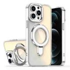 For iPhone 12 Pro Max Plating Gradient Discolor MagSafe Holder Phone Case(Transparent) - 1