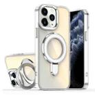 For iPhone 11 Pro Max Plating Gradient Discolor MagSafe Holder Phone Case(Transparent) - 1