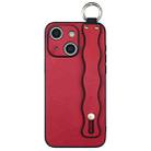 For iPhone 14 Plus Wavy Wristband Bracket TPU Phone Case(Red) - 1