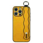 For iPhone 13 Pro Max Wavy Wristband Bracket TPU Phone Case(Yellow) - 1