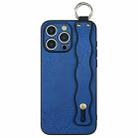 For iPhone 13 Pro Max Wavy Wristband Bracket TPU Phone Case(Blue) - 1