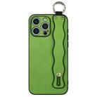 For iPhone 13 Pro Wavy Wristband Bracket TPU Phone Case(Green) - 1