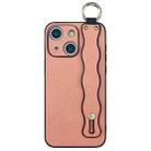 For iPhone 13 Wavy Wristband Bracket TPU Phone Case(Pink) - 1