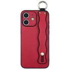 For iPhone 12 Wavy Wristband Bracket TPU Phone Case(Red) - 1