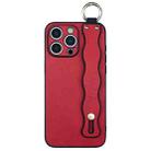 For iPhone 12 Pro Wavy Wristband Bracket TPU Phone Case(Red) - 1