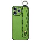 For iPhone 11 Pro Max Wavy Wristband Bracket TPU Phone Case(Green) - 1