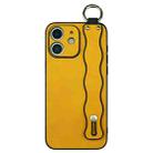 For iPhone 11 Wavy Wristband Bracket TPU Phone Case(Yellow) - 1