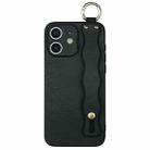 For iPhone 11 Wavy Wristband Bracket TPU Phone Case(Black) - 1