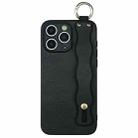 For iPhone 11 Pro Wavy Wristband Bracket TPU Phone Case(Black) - 1