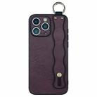 For iPhone 11 Pro Wavy Wristband Bracket TPU Phone Case(Wine Red) - 1
