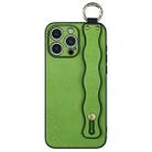 For iPhone 16 Pro Wavy Wristband Bracket TPU Phone Case(Green) - 1