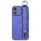 For iPhone 16 Wavy Wristband Bracket TPU Phone Case(Purple) - 1