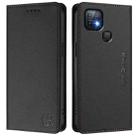 For Infinix Hot 10i RC01 Dual-Folded Magnetic Suction RFID Leather Phone Case(Black) - 2