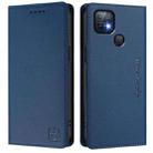 For Infinix Hot 10i RC01 Dual-Folded Magnetic Suction RFID Leather Phone Case(Dark Blue) - 2