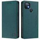 For Infinix Hot 10i RC01 Dual-Folded Magnetic Suction RFID Leather Phone Case(Dark Green) - 2