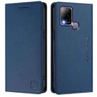 For Infinix Hot 10T / Hot 10S X689 RC01 Dual-Folded Magnetic Suction RFID Leather Phone Case(Dark Blue) - 2