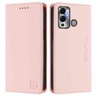 For Infinix Hot 12 Play RC01 Dual-Folded Magnetic Suction RFID Leather Phone Case(Pink) - 2