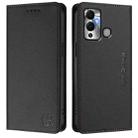 For Infinix Hot 12 Play RC01 Dual-Folded Magnetic Suction RFID Leather Phone Case(Black) - 2