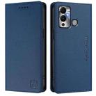 For Infinix Hot 12 Play RC01 Dual-Folded Magnetic Suction RFID Leather Phone Case(Dark Blue) - 2