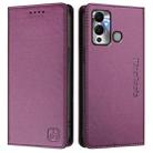 For Infinix Hot 12 Play RC01 Dual-Folded Magnetic Suction RFID Leather Phone Case(Violet) - 2