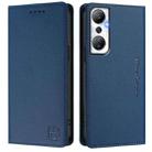 For Infinix Hot 20 4G RC01 Dual-Folded Magnetic Suction RFID Leather Phone Case(Dark Blue) - 2