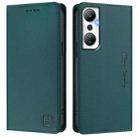 For Infinix Hot 20 4G RC01 Dual-Folded Magnetic Suction RFID Leather Phone Case(Dark Green) - 2