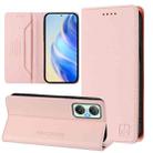 For Infinix Hot 20 5G RC01 Dual-Folded Magnetic Suction RFID Leather Phone Case(Pink) - 1