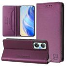 For Infinix Hot 20 5G RC01 Dual-Folded Magnetic Suction RFID Leather Phone Case(Violet) - 1