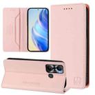 For Infinix Hot 20 Play RC01 Dual-Folded Magnetic Suction RFID Leather Phone Case(Pink) - 1