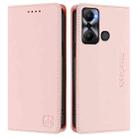 For Infinix Hot 20 Play RC01 Dual-Folded Magnetic Suction RFID Leather Phone Case(Pink) - 2