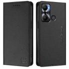 For Infinix Hot 20 Play RC01 Dual-Folded Magnetic Suction RFID Leather Phone Case(Black) - 2