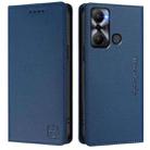 For Infinix Hot 20 Play RC01 Dual-Folded Magnetic Suction RFID Leather Phone Case(Dark Blue) - 2