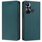 For Infinix Hot 20 Play RC01 Dual-Folded Magnetic Suction RFID Leather Phone Case(Dark Green) - 2