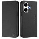 For Infinix Hot 30 4G RC01 Dual-Folded Magnetic Suction RFID Leather Phone Case(Black) - 2