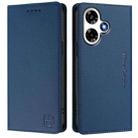 For Infinix Hot 30 4G RC01 Dual-Folded Magnetic Suction RFID Leather Phone Case(Dark Blue) - 2