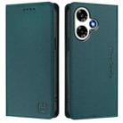 For Infinix Hot 30 4G RC01 Dual-Folded Magnetic Suction RFID Leather Phone Case(Dark Green) - 2