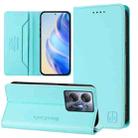 For Infinix Hot 30 5G RC01 Dual-Folded Magnetic Suction RFID Leather Phone Case(Mint Green) - 1