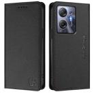 For Infinix Hot 30 5G RC01 Dual-Folded Magnetic Suction RFID Leather Phone Case(Black) - 2