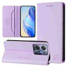 For Infinix Hot 30 5G RC01 Dual-Folded Magnetic Suction RFID Leather Phone Case(Light Purple) - 1