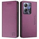 For Infinix Hot 30 5G RC01 Dual-Folded Magnetic Suction RFID Leather Phone Case(Violet) - 2