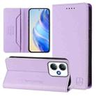 For Infinix Hot 30 Play 4G / NFC 4G RC01 Dual-Folded Magnetic Suction RFID Leather Phone Case(Light Purple) - 1