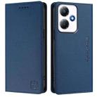 For Infinix Hot 30 Play 4G / NFC 4G RC01 Dual-Folded Magnetic Suction RFID Leather Phone Case(Dark Blue) - 2