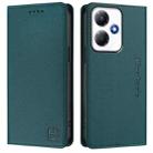For Infinix Hot 30 Play 4G / NFC 4G RC01 Dual-Folded Magnetic Suction RFID Leather Phone Case(Dark Green) - 2