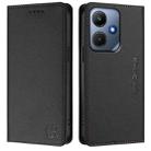 For Infinix Hot 30i / X669 RC01 Dual-Folded Magnetic Suction RFID Leather Phone Case(Black) - 2