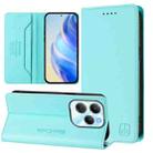 For Infinix Hot 40 4G / Hot 40 Play RC01 Dual-Folded Magnetic Suction RFID Leather Phone Case(Mint Green) - 1